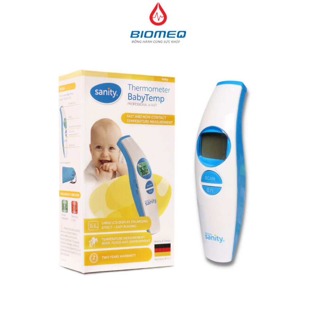Nhiệt kế điện tử hồng ngoại Sanity AP 3116 đo trán đa năng tự động chính xác trong 1s