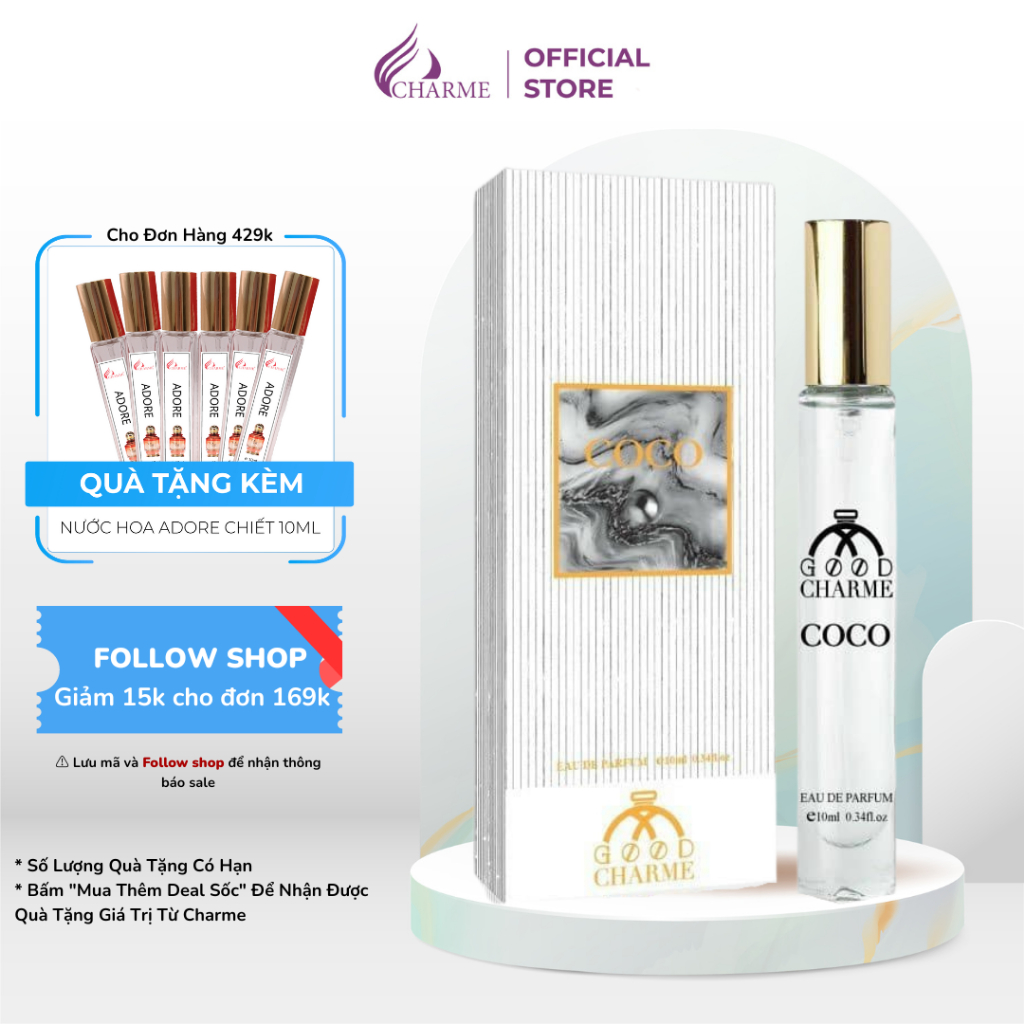 Nước hoa nữ cao cấp, Charme Coco Trắng, hương nước hoa chính hãng, thanh lịch, quyến rũ, sang trọng