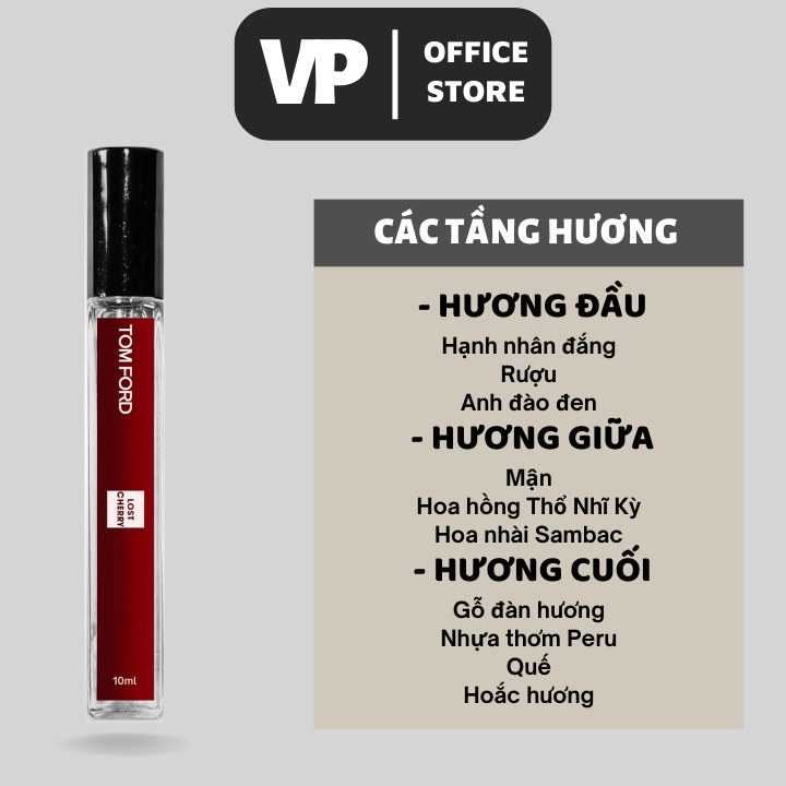 Nước hoa nam nữ mini chiết TOM FORD LOST CHERRY 10ml chính hãng lôi cuốn, quyến rũ, gợi cảm