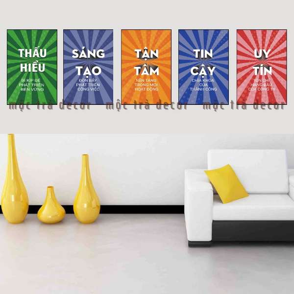 Tranh slogan văn phòng truyền động lực in vải canvas đã có khung composite cao cấp kèm đinh treo 3 chân