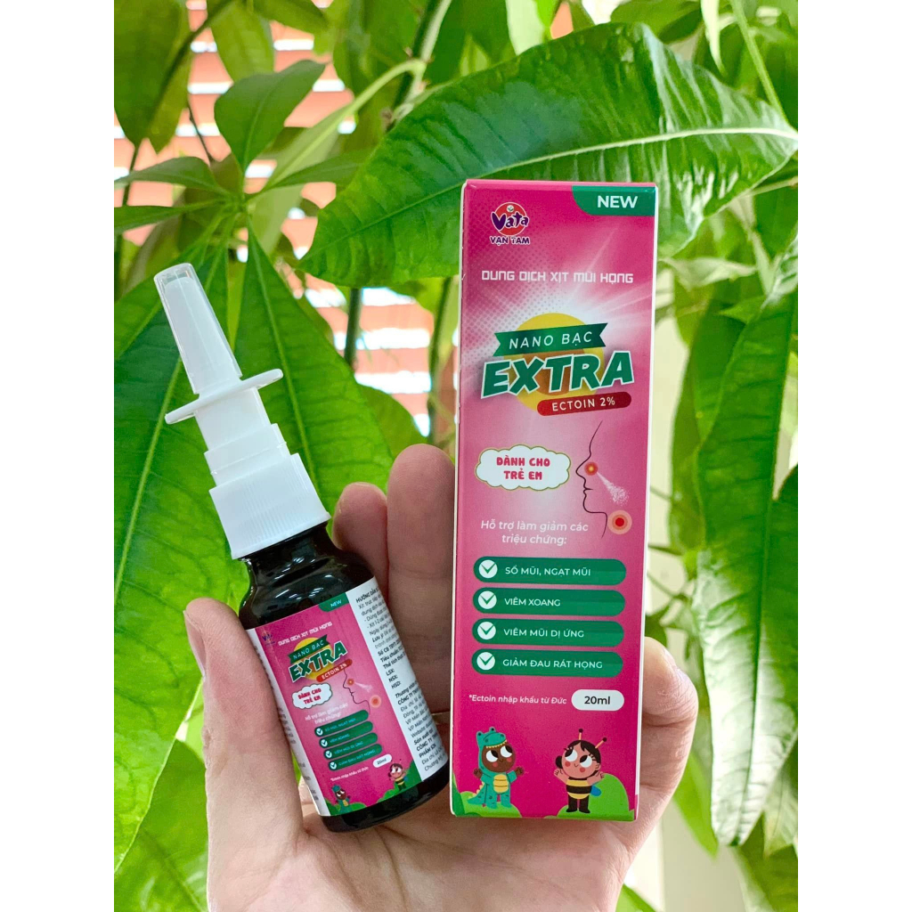 Dung dịch Xịt mũi họng Nano bạc Extra Ection 2% (dành cho trẻ em)[Chai 20ml]