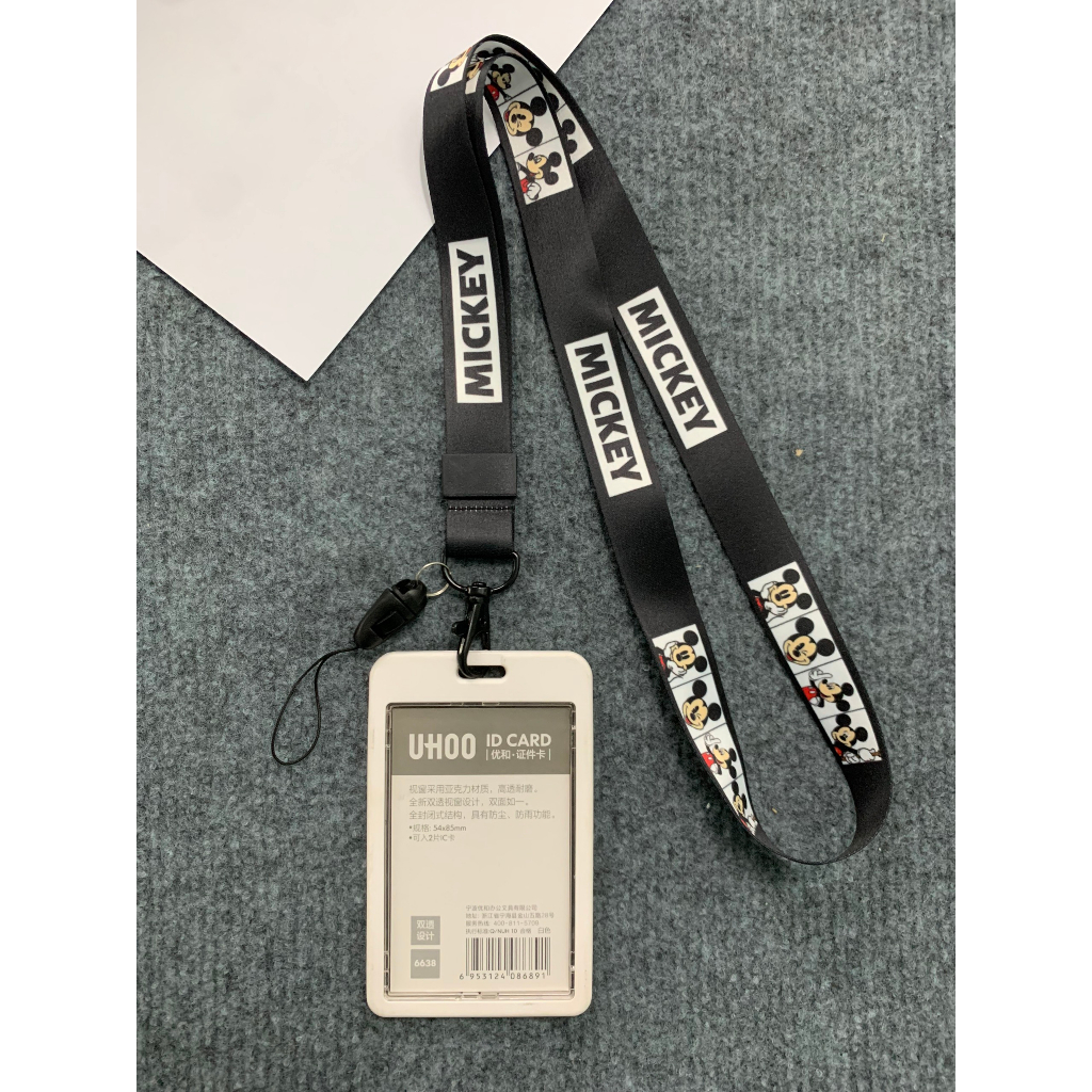 Dây đeo thẻ Chuột MICKEY màu đen, Dây đeo thẻ MICKEY, Bộ dây đeo thẻ MICKEY
