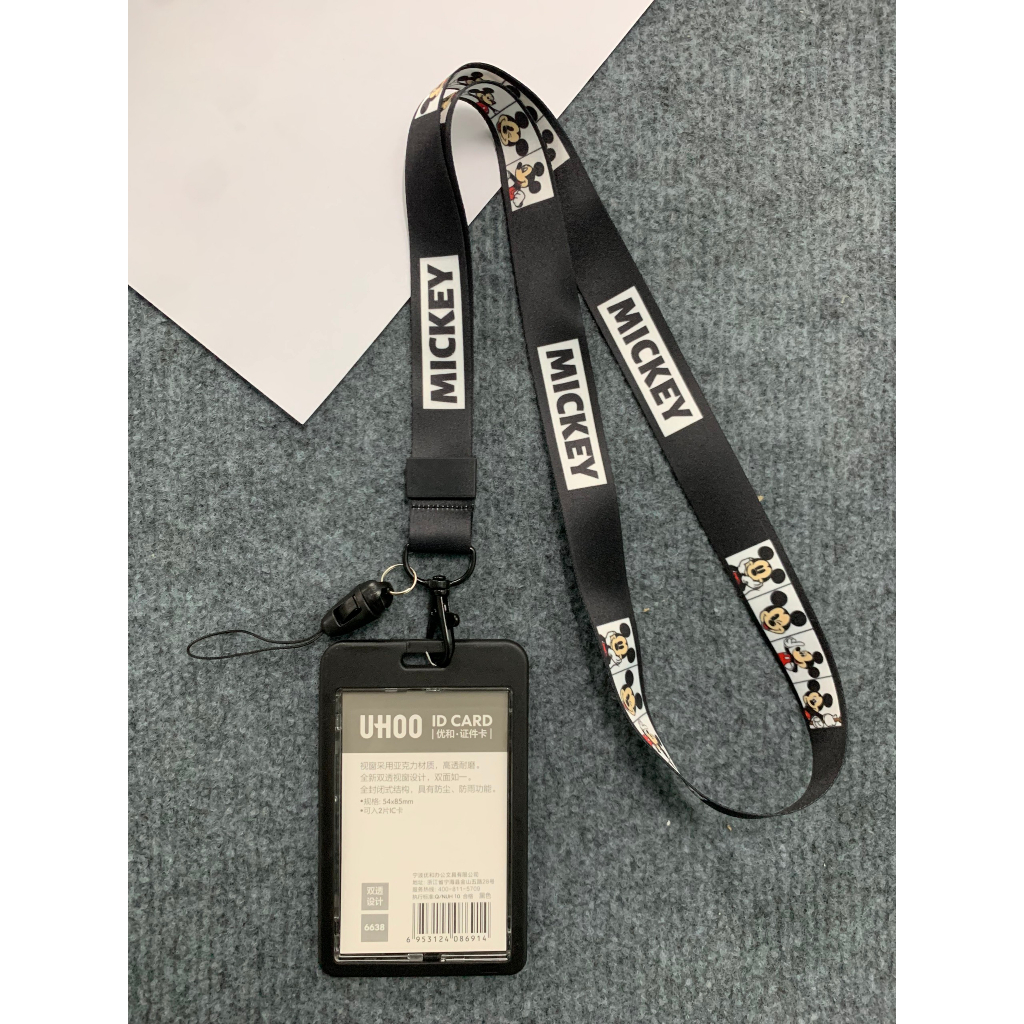 Dây đeo thẻ Chuột MICKEY màu đen, Dây đeo thẻ MICKEY, Bộ dây đeo thẻ MICKEY