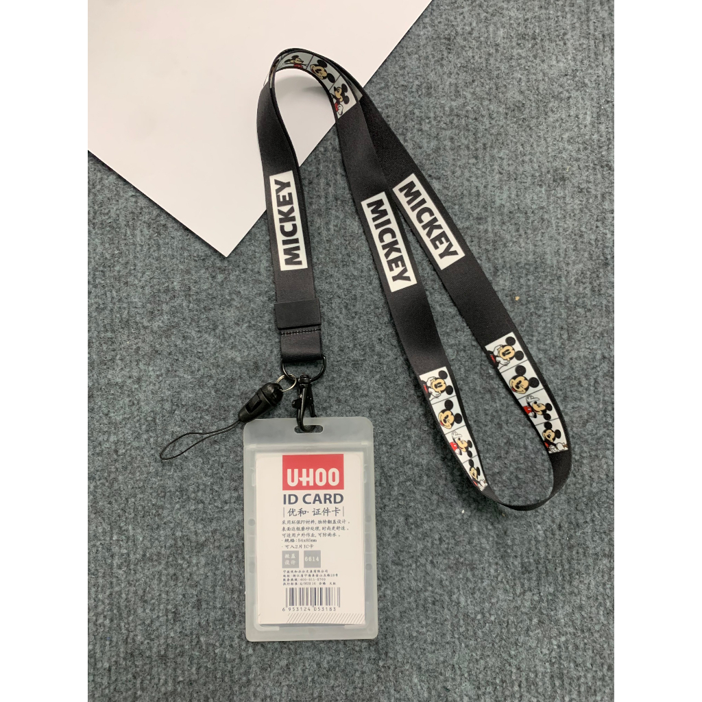 Dây đeo thẻ Chuột MICKEY màu đen, Dây đeo thẻ MICKEY, Bộ dây đeo thẻ MICKEY