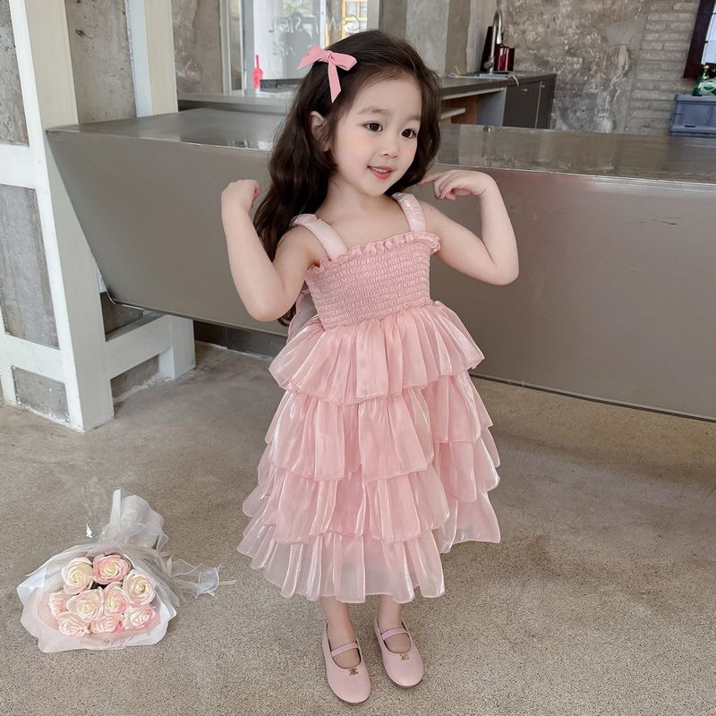 Sẵn be 90,130-Đầm Công Chúa Cho Bé Hoạ Tiết Dễ Thương Dáng Xoè , Đầm 2 Dây Cho Bén