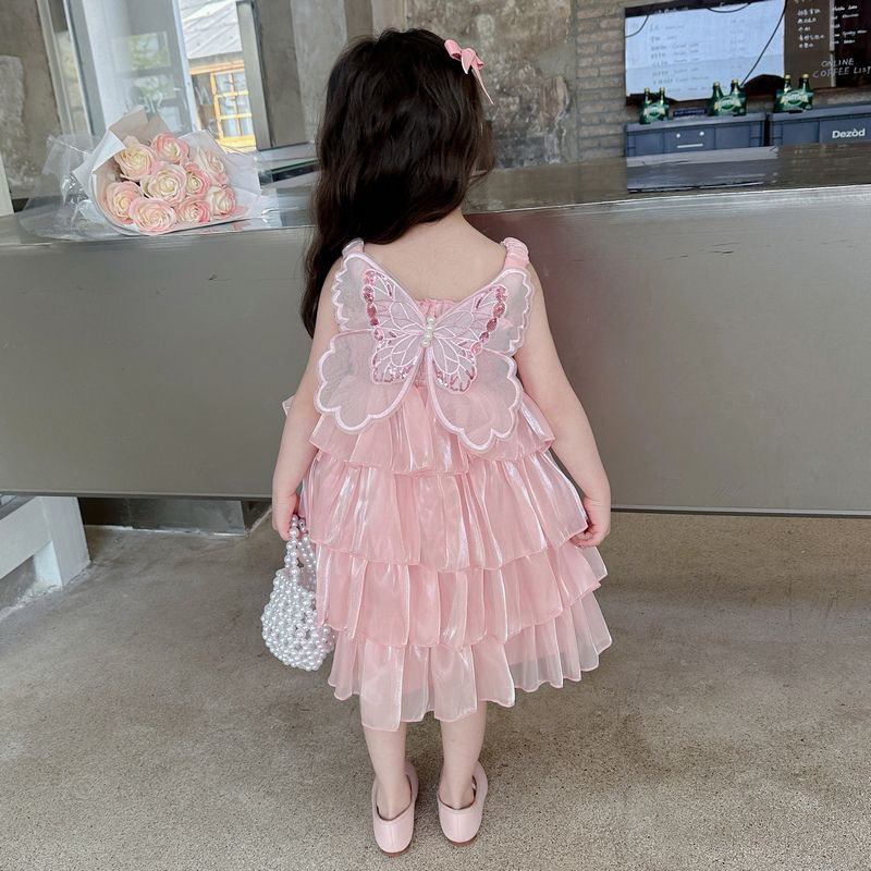 Sẵn be 90,130-Đầm Công Chúa Cho Bé Hoạ Tiết Dễ Thương Dáng Xoè , Đầm 2 Dây Cho Bén