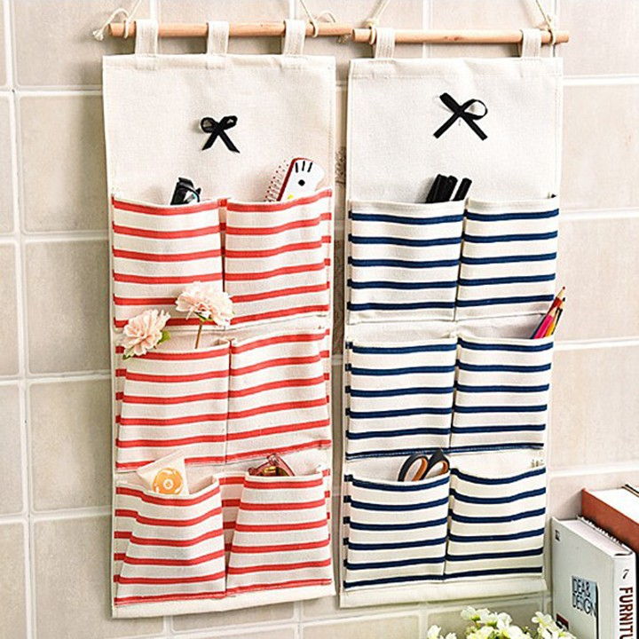 Túi vải treo tường đa năng 6 ngăn cakeshop hcm