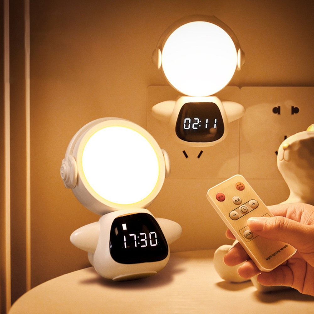 Đèn ngủ phi hành gia tích điện AVALED điều khiển từ xa bằng app điện thoại hiển thị đồng hồ điện tử, 3 màu sáng | BigBuy360 - bigbuy360.vn