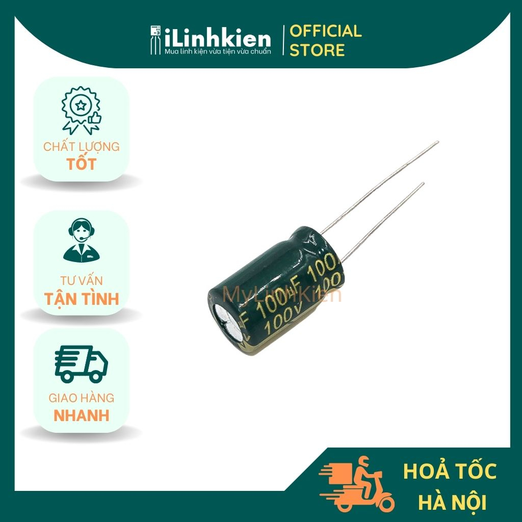 Tụ hoá 100v 1000uF 18x35mm  chất lượng cao