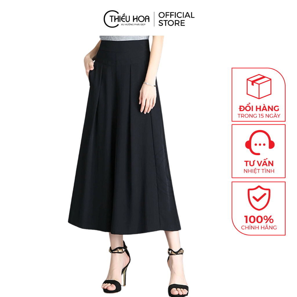 Chân Váy Dài Thiều Hoa Dáng Xòe Nhẹ Nhàng, Thanh Lịch, Cạp Chun Co Giãn Dễ Dàng Phối Đồ Dành Cho Nữ Trung Niên Y0356