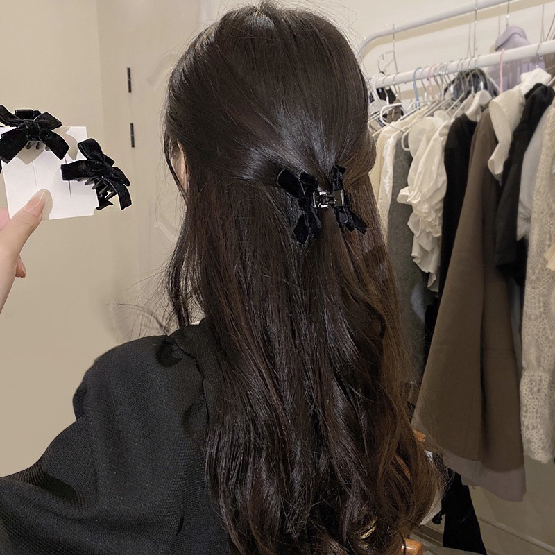 Kẹp tóc nơ nhung cute hot Douyin cho bạn nữ