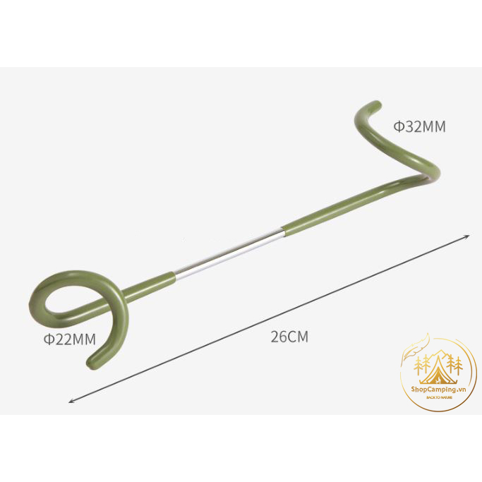 Cây treo đèn,móc treo đèn đa năng  2 đầu cho cắm trại, dã ngoại, phượt - Camping VietNam