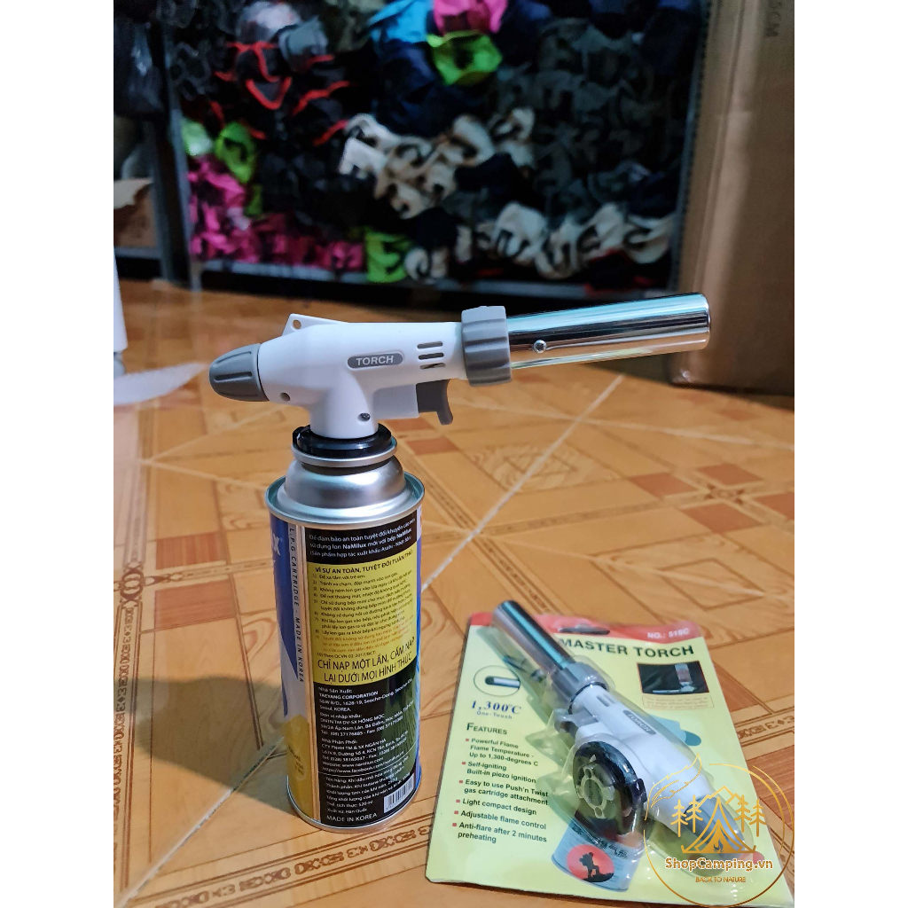 Khò gas mini cao cấp, đầu khò ga cầm tay điều chỉnh gió cắm trại dã ngoại, du lịch - Camping VietNam