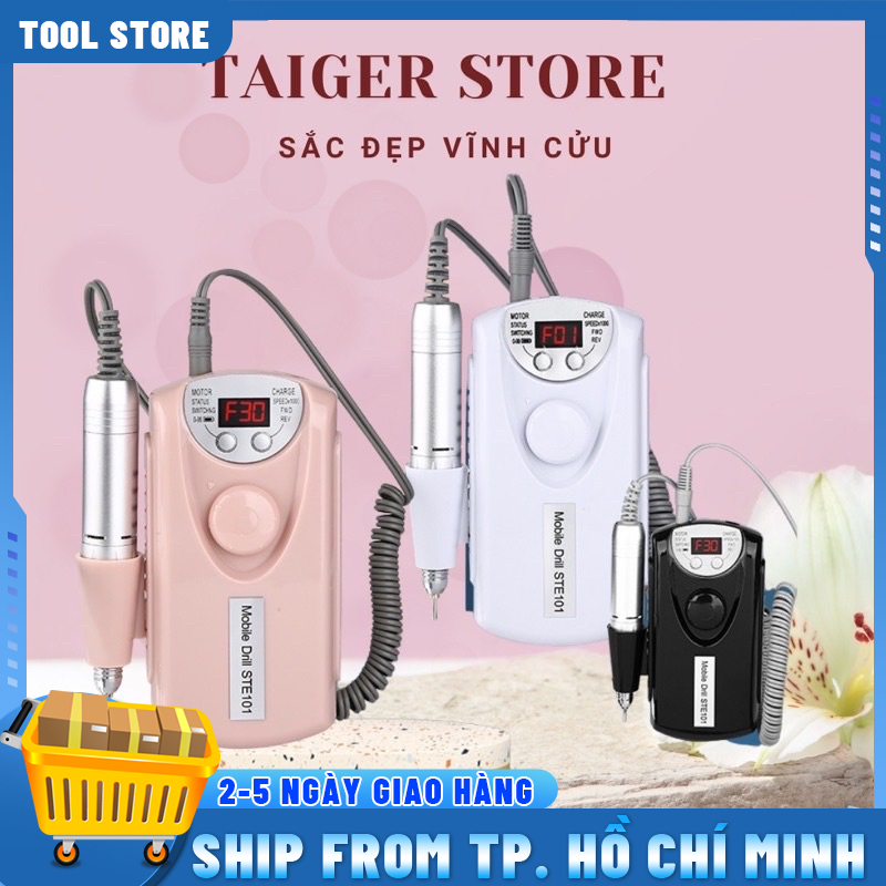Máy mài móng tích điện kèm đủ phụ kiện dùng cho Spa, Nail máy cực khỏe, STE101