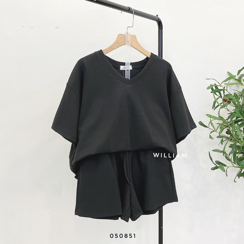 Set bộ thun trơn cổ tim 4006