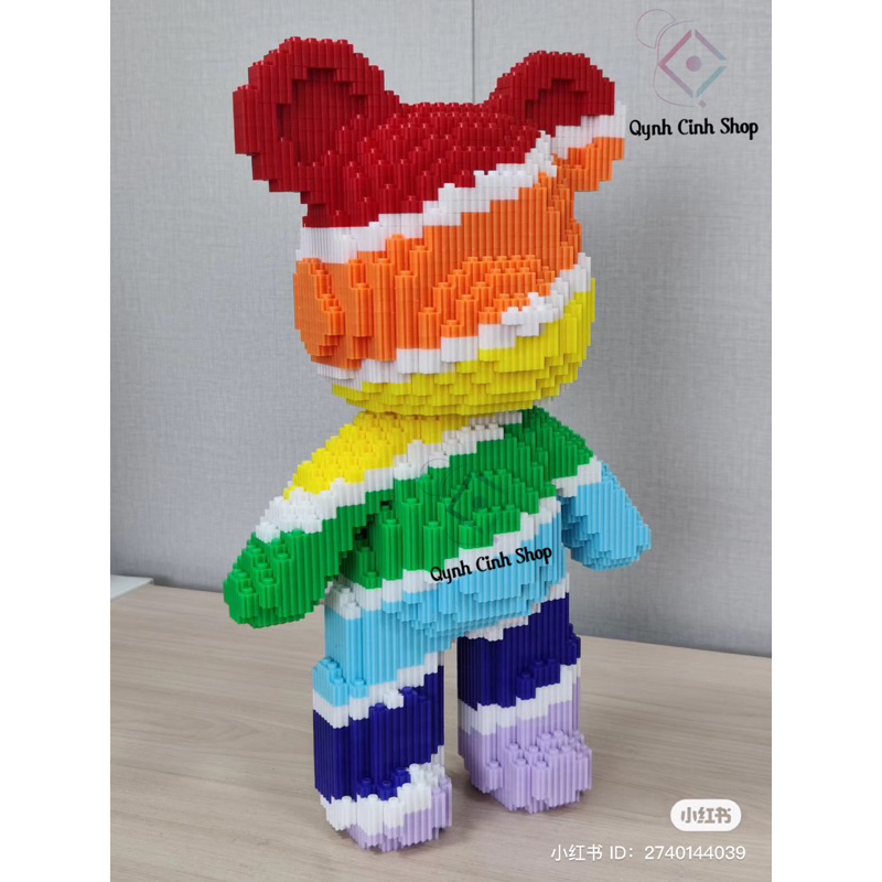 [ Mã QC9] Bộ ghép lego bearbrick 35cm bảy sắc cầu vồng