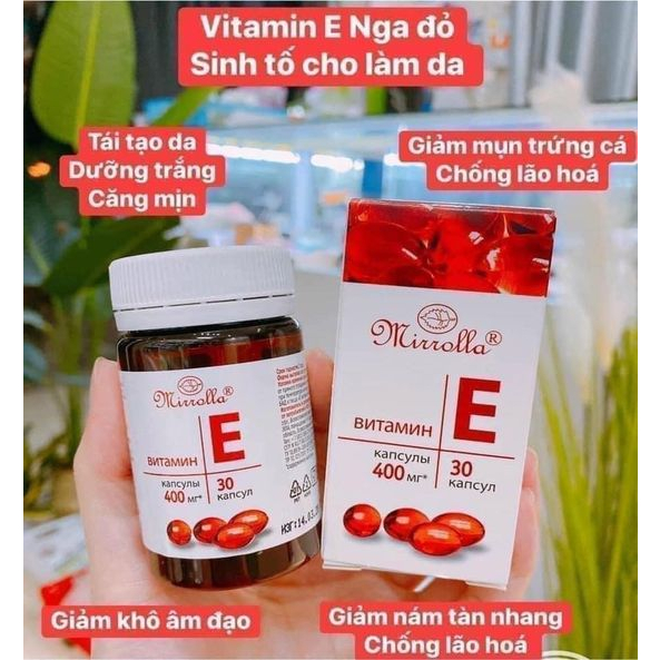 Vitamin E đỏ, viên uống đẹp da vitamin đỏ Nga, hàm lượng 270mg và 400mg