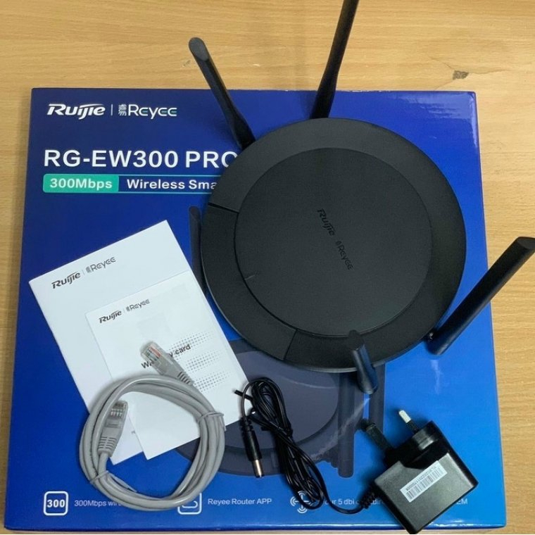 Bộ phát WiFi 4 râu cho gia đình RUIJIE RG-EW300 PRO Tốc Độ 300Mbps, Cài Đặt Dễ Dàng -Cam Kết Hàng Chính Hãng Bh 2 Năm
