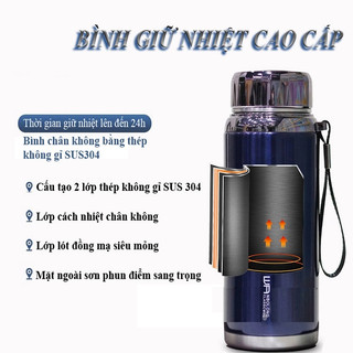  Bình Giữ Nhiệt Chính Hãng BAOL Có Nắp Kim Cương 1500ML Giữ Nóng 12 h Lạnh 15 h Chất Liệu inox 304 Cao Cấp 