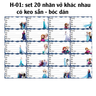 Nhãn vở Công chúa Elsa - Nhãn dán Công chúa Elsa