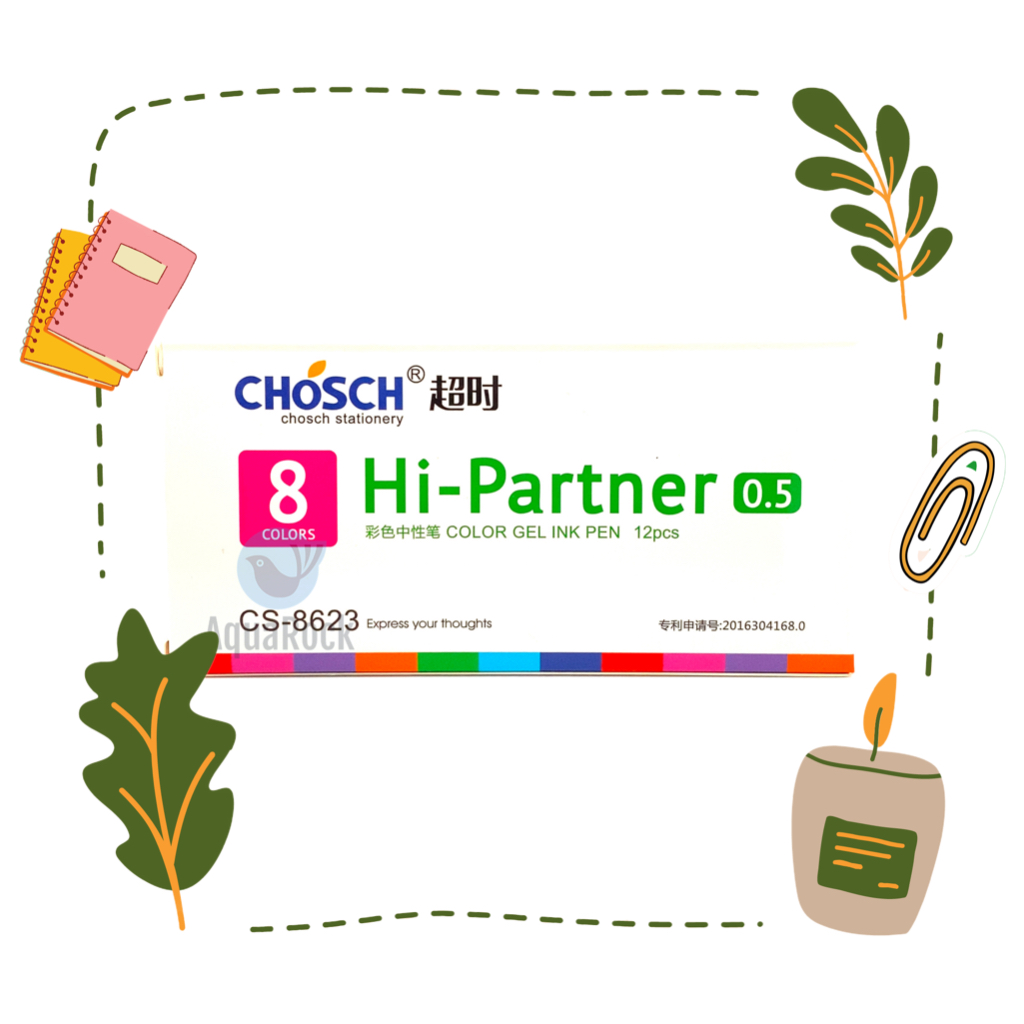 [MUA NHIỀU SIÊU RẺ] HỘP 12 cây bút viết gel Chosch Hi-Partner CS-8623 / CS8623 ngòi 0.5mm mực xanh /
