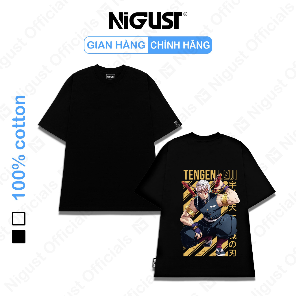 Áo thun Demon Slayer Thanh Gươm Diệt Quỷ tengen uzui form rộng local brand chính hãng Nigust vải cotton cao cấp N262