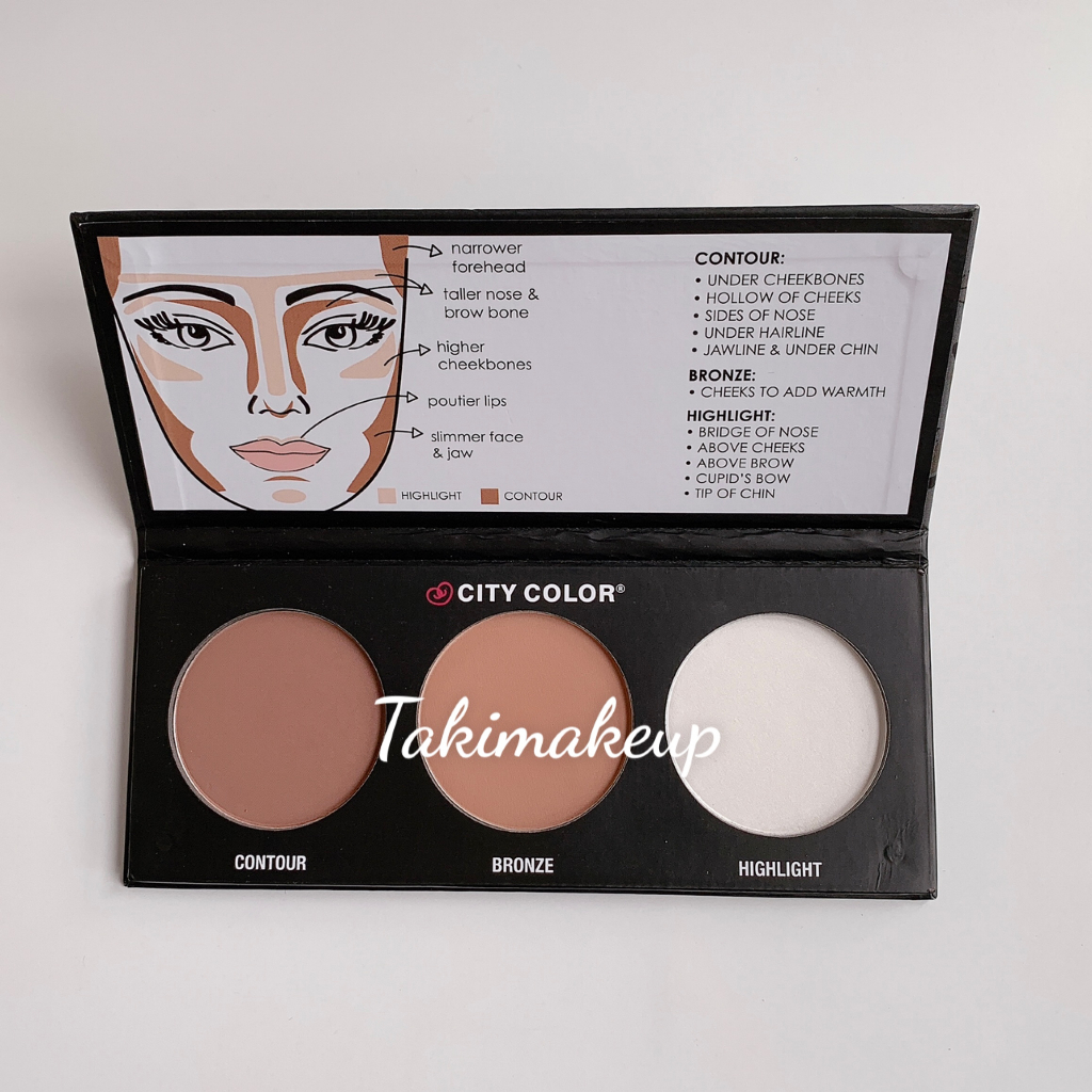 Bảng Tạo Khối Và Highlight City Color Colletction Contour Palette Contour Bronze Highlight (3 Ô)