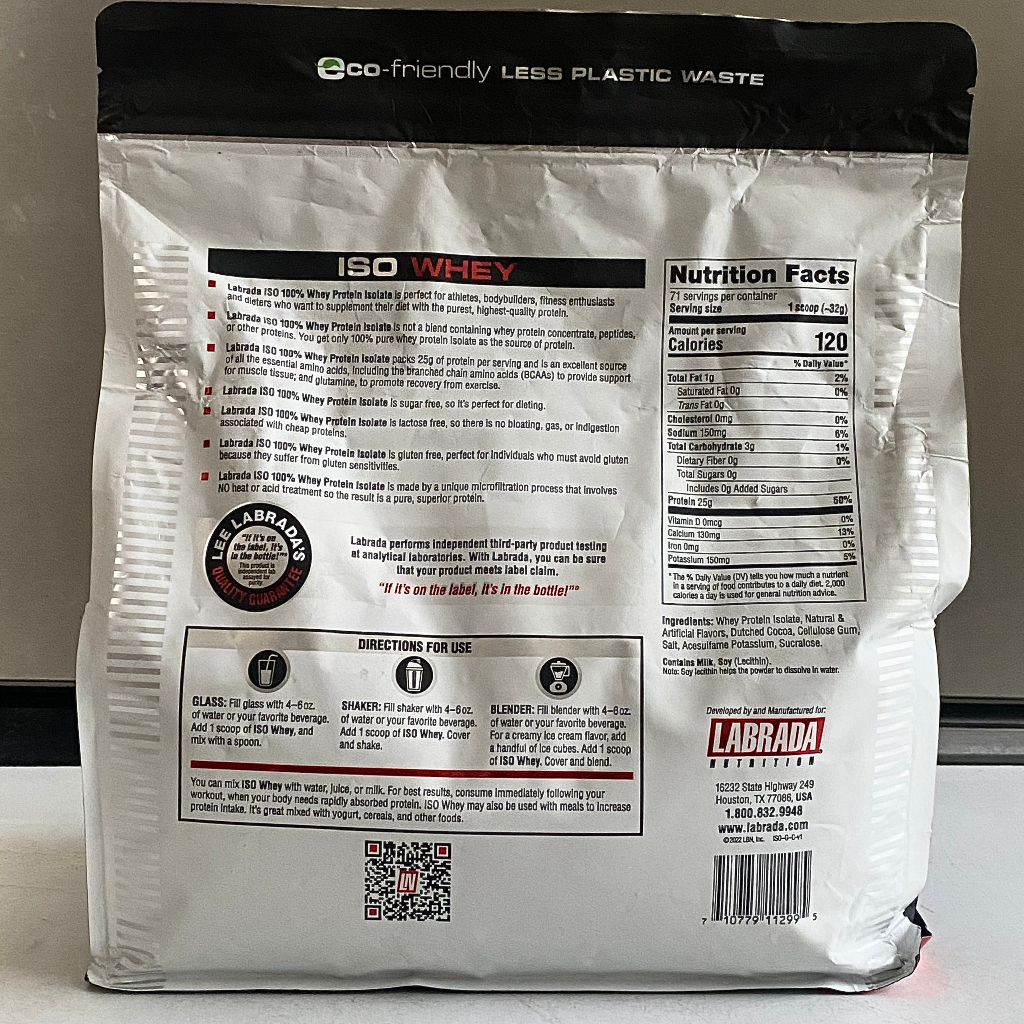 Bổ sung đạm Iso Whey Labrada - 100% Whey Protein Isolate