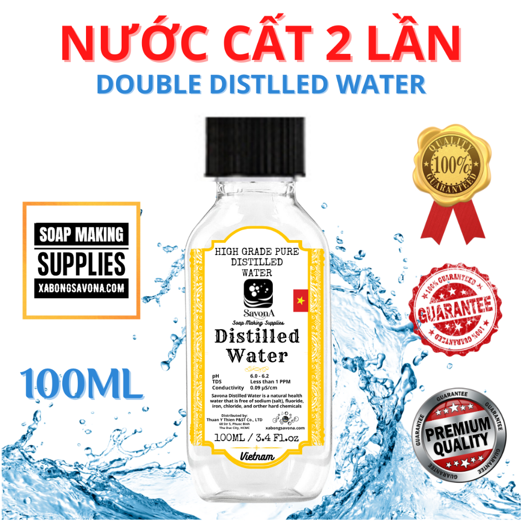 5 LÍT NƯỚC CẤT 2 LẦN, NƯỚC CẤT 1 LẦN LOẠI 1, NƯỚC SIÊU TINH KHIẾT, DOUBLE-DISTILLED WATER SAVONA