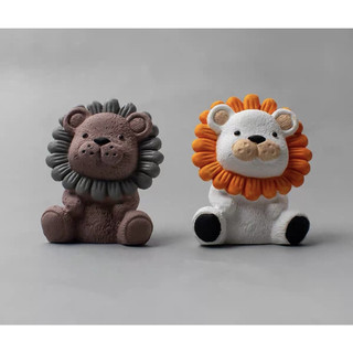 Tô tượng thạch cao sư tử 2d size 6cm(không kèm màu và cọ)