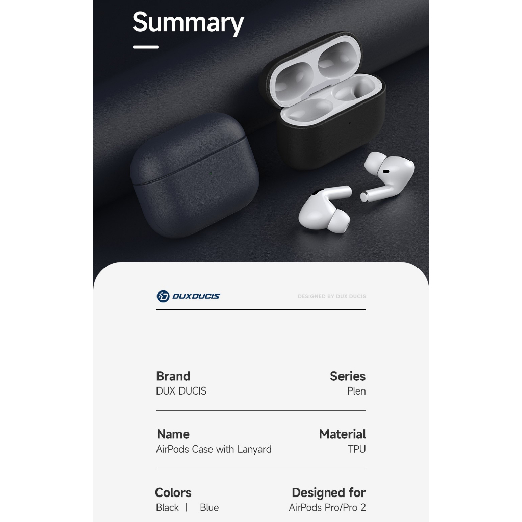 Case Ốp Bảo Vệ Dành Cho Airpods Pro 2/ Airpods Pro Dux Ducis Plen Series TPU Case