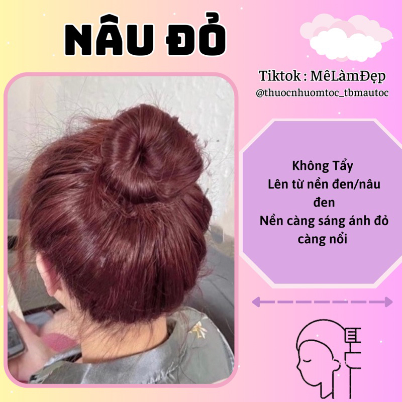 Thuốc nhuộm tóc màu NÂU ĐỎ | Không tẩy
