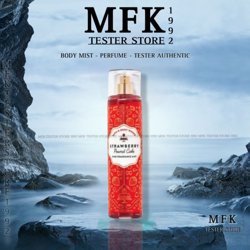 | 𝐌𝐅𝐊𝐒𝐓𝐎𝐑𝐄 |Xịt toàn thân Body Mist Bath & Body Works - Strawberry Poundcake - Ⓜ.Ⓕ.Ⓚ -