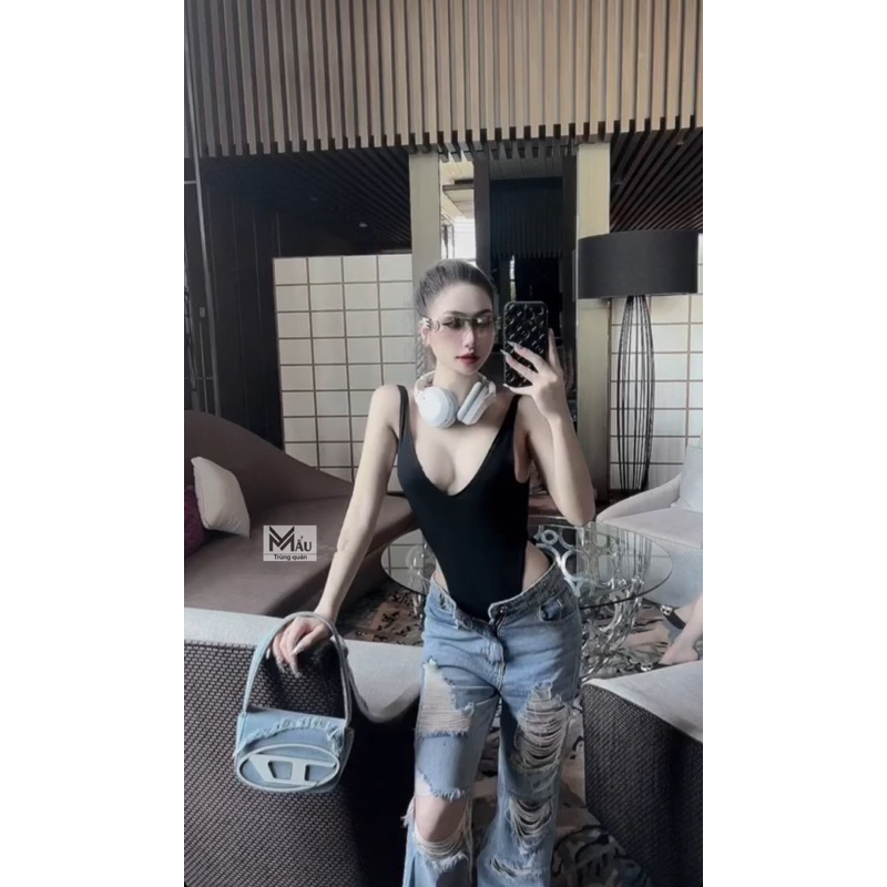 Áo bodysuit đi biển hở lưng sexy