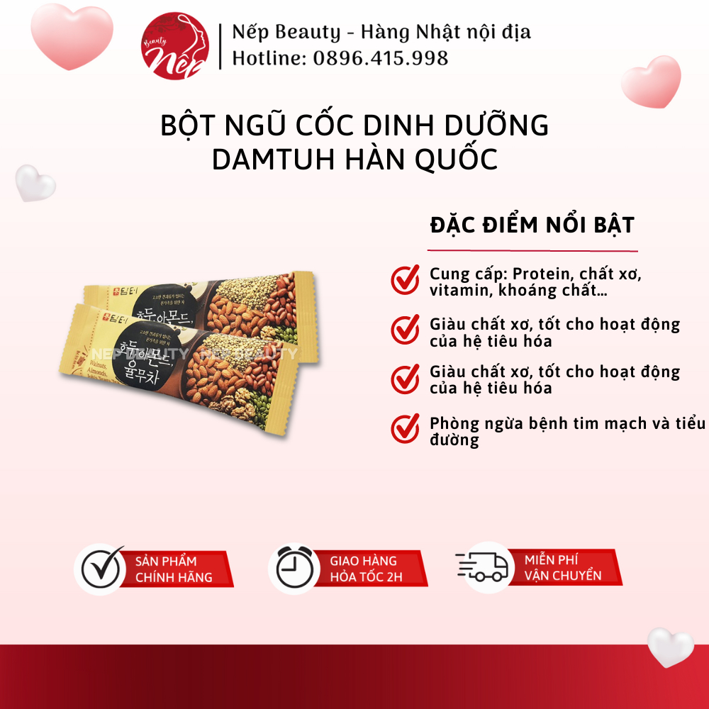 Bột ngũ cốc dinh dưỡng Damtuh 5 loại hạt Hàn Quốc - Hộp 50 gói