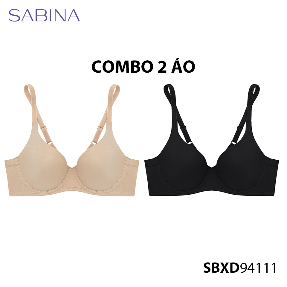 Combo 2 Áo Lót Có Gọng Mút Mỏng Bản Dây Áo Lớn Phù Hợp Người Ngực To Màu Trơn Perfect Bra by Sabina SBXD94111