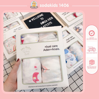 Khăn tắm đa năng sợi tre Aden cho bé, khăn xô tắm quấn đa năng bé sơ sinh 2 lớp kích thước 120x120cm siêu mềm