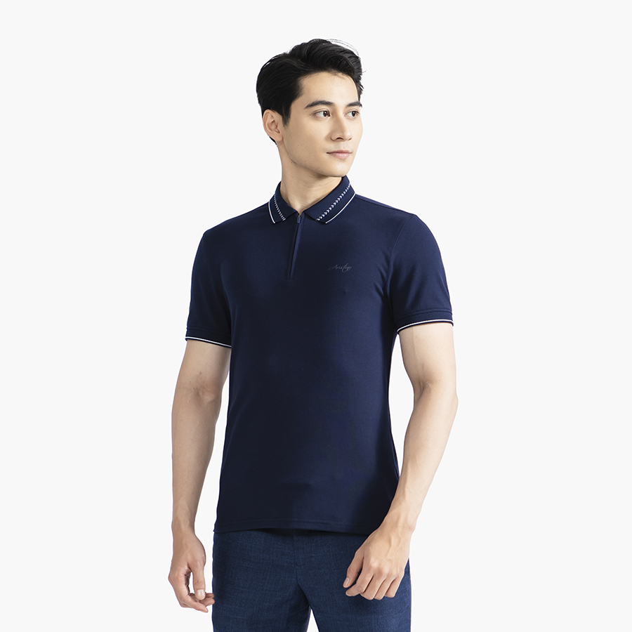 Áo polo nam Aristino  cotton pha  thoáng khí  form ôm APS179S2