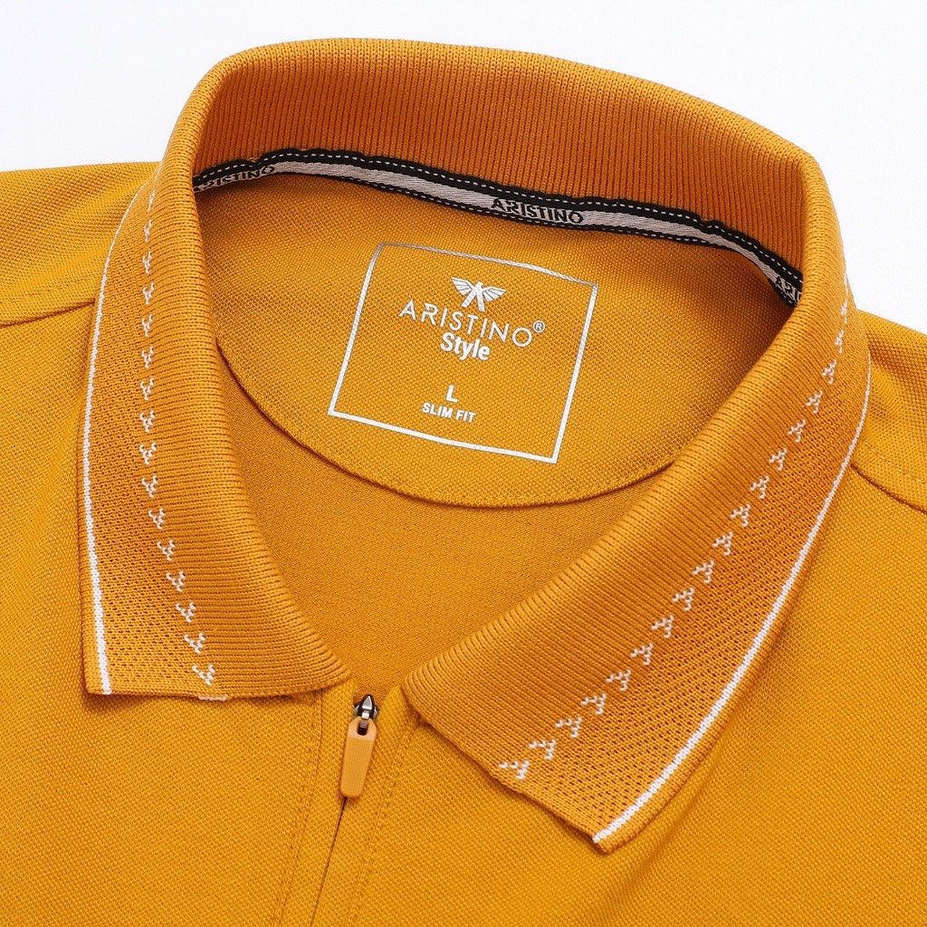 Áo polo nam Aristino  cotton pha  thoáng khí  form ôm APS179S2