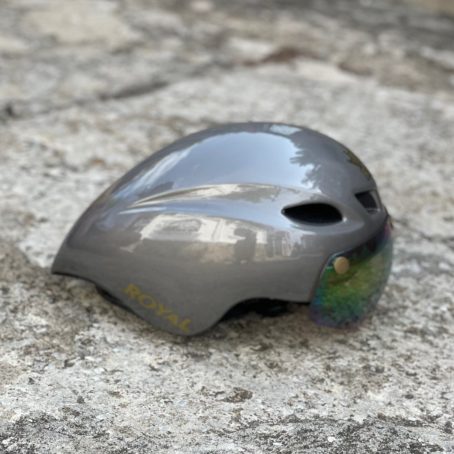 [Giống POC 01 95%] MŨ THỂ THAO ĐUÔI NHỌN MD16 XÁM CHUỘT BÓNG CỰC ĐẸP, KÈM KÍNH VÀ TÚI ĐỰNG, BẢO HÀNH 12 THÁNG