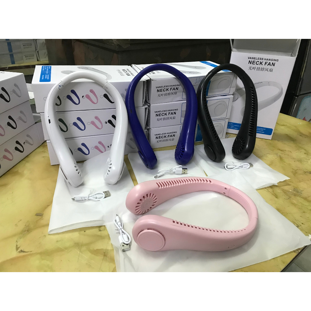 Quạt đeo cổ USB mini tích điện không cánh tiện lợi- thời trang- dáng thể thao mới 100% bảo hành 12 tháng