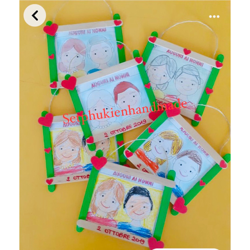 Set nguyên liệu làm Quà tặng 5 khung ảnh handmade, trang trí hoặc làm quà sinh tặng sinh nhât