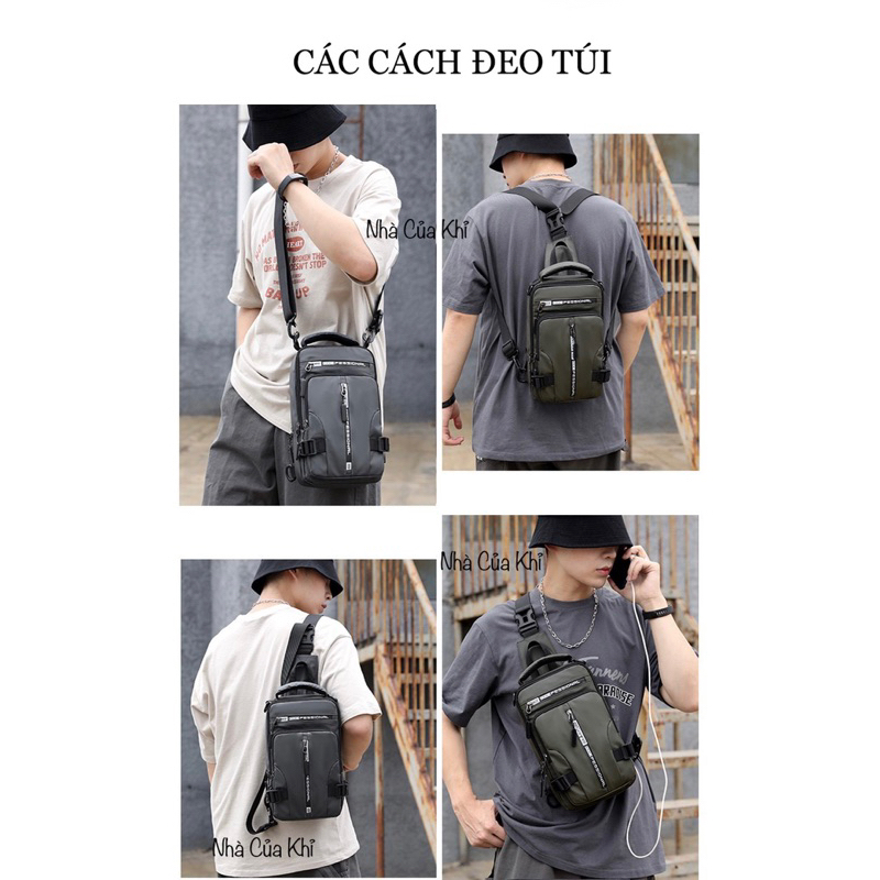 Túi đeo chéo nam - đa năng chống nước - balo nam nhỏ gọn - Túi chéo nam phượt