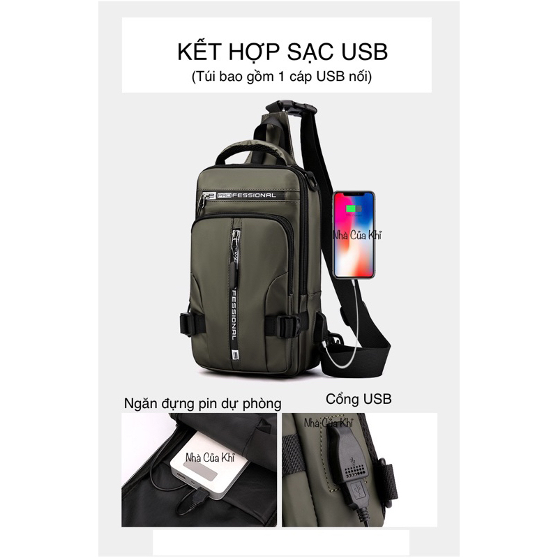 Túi đeo chéo nam - đa năng chống nước - balo nam nhỏ gọn - Túi chéo nam phượt