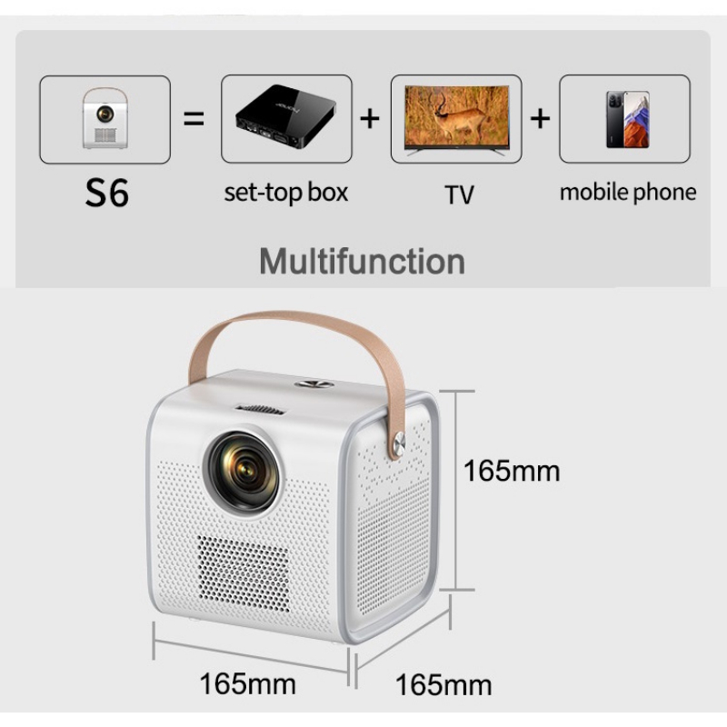 Máy Chiếu Mini S6 Siêu Nét có Hỗ Trợ Tiếng Việt, Kết Nối Bluetooth Wifi Chạy Hệ Điều Hành Android 9 Cao Cấp - DCP24