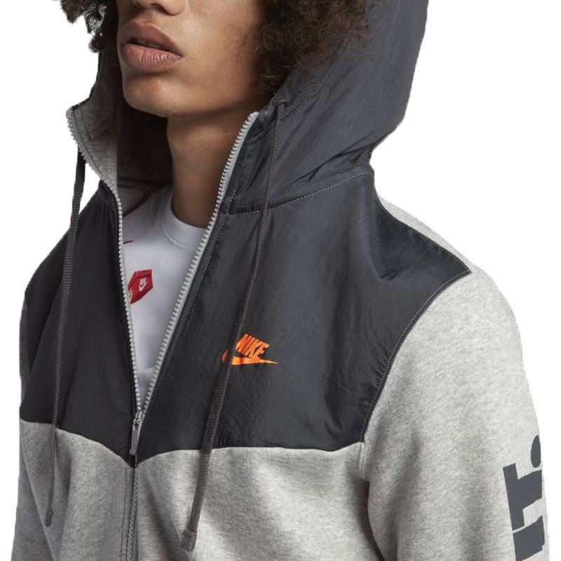Áo khoác nỉ thể thao nam nữ N i k e HBR JDI Hoodie Jacket - Xám / Đen