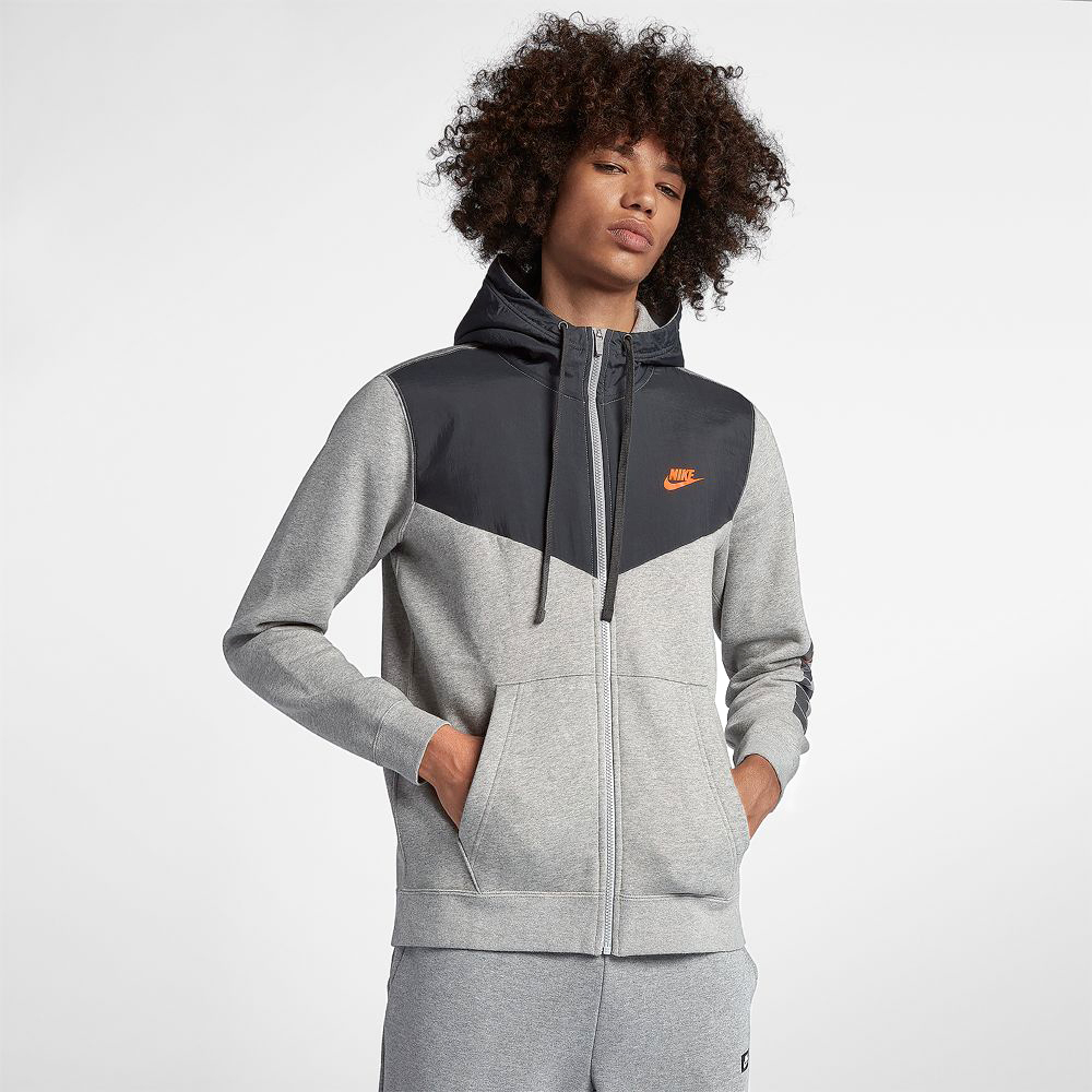 Áo khoác nỉ thể thao nam nữ N i k e HBR JDI Hoodie Jacket - Xám / Đen