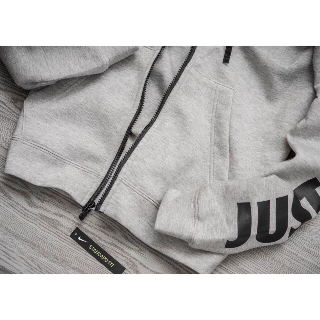 Áo khoác nỉ thể thao nam nữ N i k e HBR JDI Hoodie Jacket - Xám / Đen