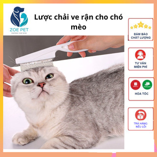 Lược chải ve rận bọ chét cho chó mèo cỡ lớn | Lược gỡ rối lông thép không gỉ chải lông thú cưng