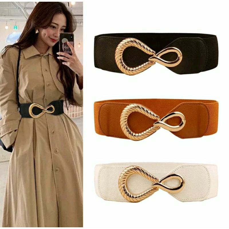 Thắt lưng nữ dây nịt nữ đai váy bản to 7cm Co Giãn Thời Trang Hàn QUốc Lh0917399527